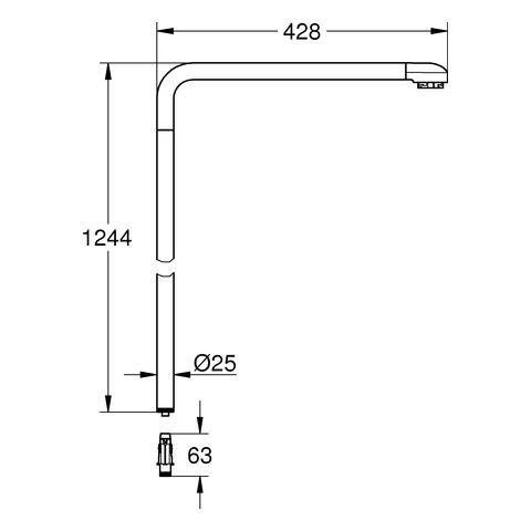 Grohe Euphoria Smartcontrol Douchepijp 6,3x42,8x124,4 cm Chroom