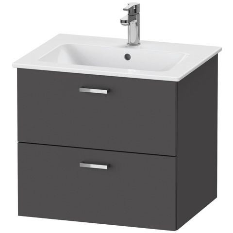 Badkamermeubel Set Duravit XBase Wastafel met wastafel en spiegelkast, versie rechts 630mm Grafie...