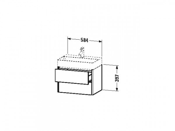 Duravit Wastafelmeubel Hangend XSquare voor 235660 584 mm