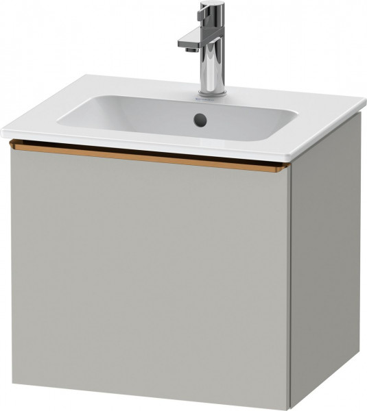 Meuble Lave-Mains Duravit D-Neo tiroir poignée bronze pour Lav. ME 510mm Gris béton mat DE4260004070000