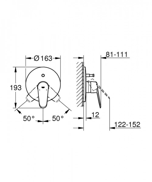 Grohe Inbouw Douchekraan Eurodisc Cosmopolitan19548002