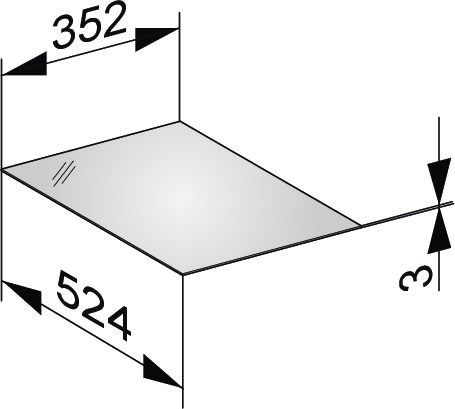 Wastafelblad Keuco Edition 11, 352 mm Zwart