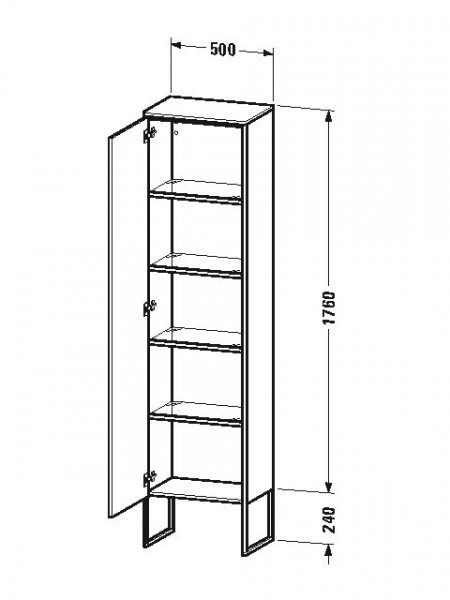 Duravit Hoge Badkamerkast XSquare Staand 2001x500x356mm