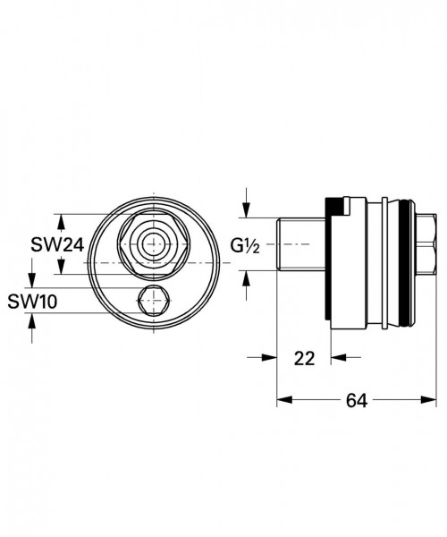 Grohe Snelkoppeling Universeel Rechte koppeling 1/2" 12081000