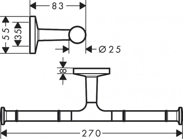 Toiletrolhouder Axor Universal Circular 270x55mm Nickel