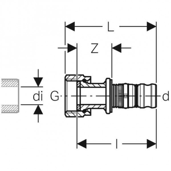 Geberit Snelkoppeling Fitting with clamping nut ⌀63x54mm