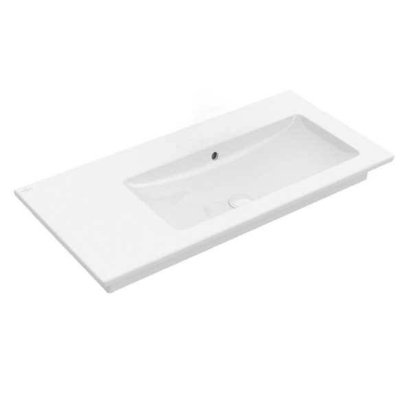 Villeroy en Boch Venticello meubelwastafel met wasbak rechts zonder kraangat 100x50cm met overloop wit 4134R301