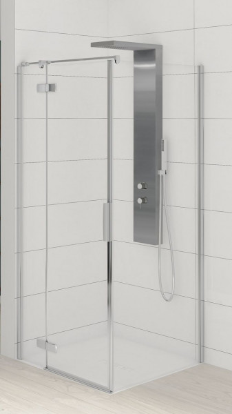 Kinedo Porte de douche pivotante KINESTYLE P pour installation en angle, charnières à gauche 900mm Verre Transparent