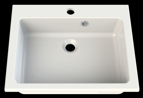 Vasque à Encastrer Allibert KIANJA 1 trou 500x14x400mm Blanc Brillant 820396