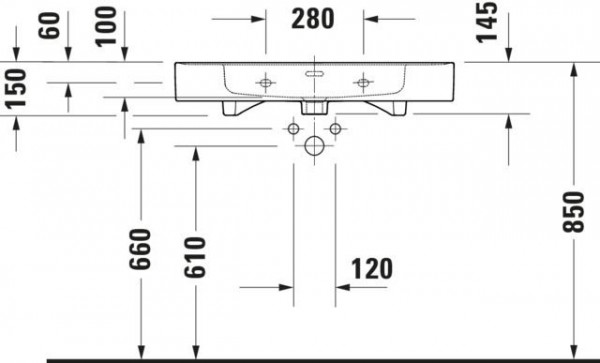 Meubelwastafel Duravit Soleil by Starck 800mm Wit