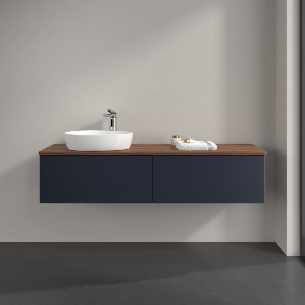 Wastafelmeubel Voor Opzet Waskom Villeroy en Boch Antao 1600x360x500mm Midnight Blue Matt Lacquer...