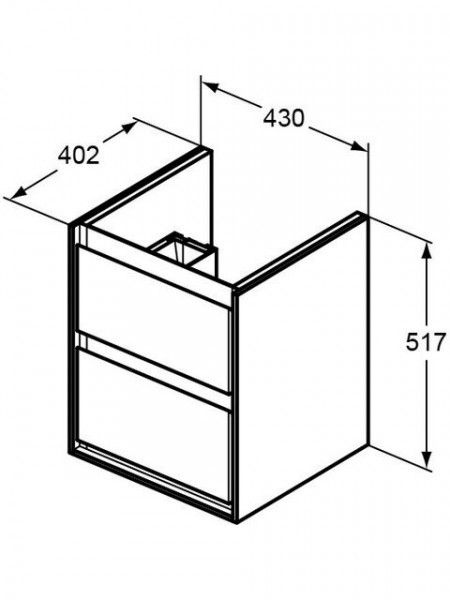 Ideal Standard CONNECT AIR Onderste ladefront voor Wastafelmeubel 430mm