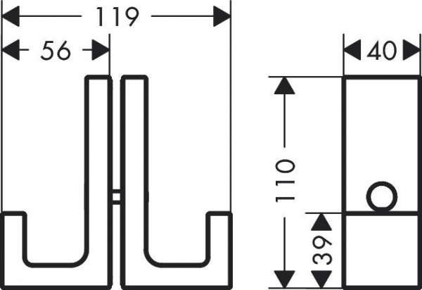 Axor Universal Rectangular Handgreep van de douchedeur Geborsteld Zwart Chroom