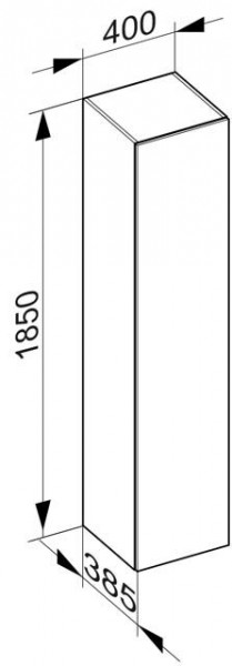 Hoge Badkamerkast Keuco Edition 90 Rechts Eiken Donkergrijs