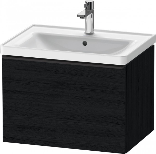 Meuble Lave-Mains Duravit D-Neo tiroir poignée noir diamant 634mm Chêne Noir Mat DE42540BD160000