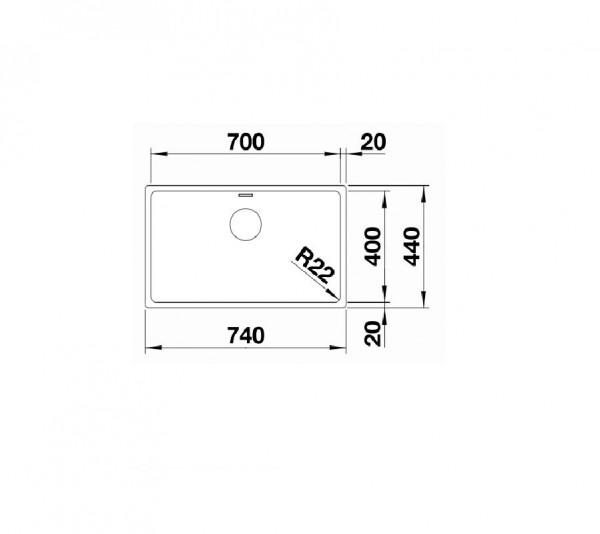 Blanco Inbouw Spoelbak Andano 700-U (522971)