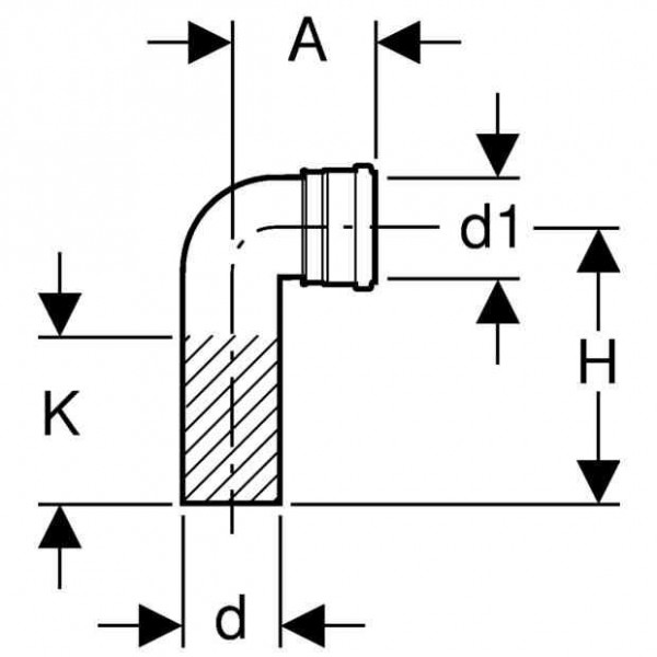 Geberit Uitlaatbocht 90° d110/90 Universal (367070161)