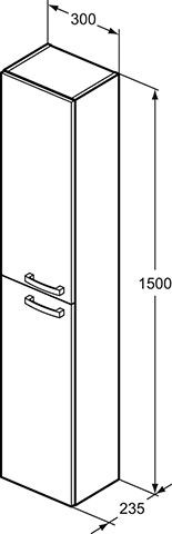 Ideal Standard Hoge kast Eurovit Licht Eikenkleurig (E3243)