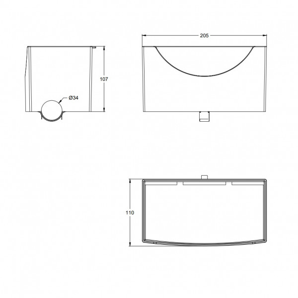 Doucherek Villeroy en Boch ViCare Fonction 205x107x110mm Wit