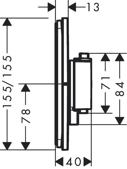 Hansgrohe Showerselect thermostaat inbouw v. 1 functie m.zwart 15589670