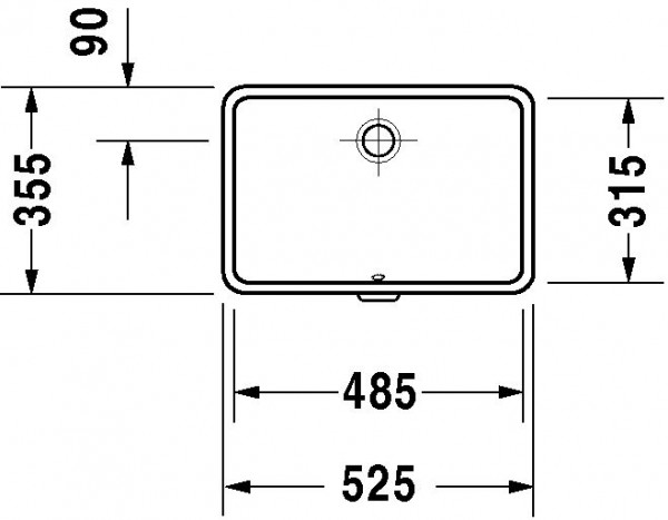 Duravit Vero inbouw wastafel 52,5x35,5 cm WonderGliss, wit