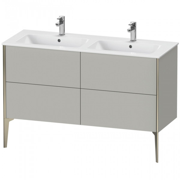 Meuble Double Vasque Duravit XViu 4 tiroirs, pour lav. ME 1280mm Gris béton mat/Champagne XV44850B107