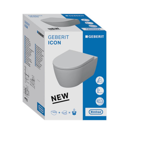 Pack WC suspendu Geberit iCon sans bride 360x530x375mm Blanc 501664001