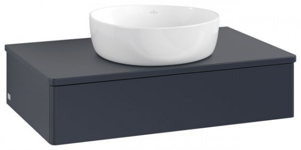 Wastafelmeubel Voor Opzet Waskom Villeroy en Boch Antao 1 lade 800x190x500mm Midnight Blue Matt L...