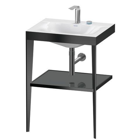 Duravit Badkamermeubel Set XViu 600 mm Flannel Grey High Gloss/Black Matt 2 Gaten