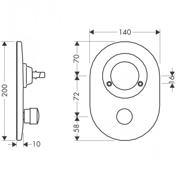 Hansgrohe Ombouwset badmengkraan inbouw badmengkraan inbouw (97332)