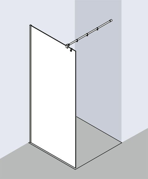 Kermi Douchewand FILIA WALK-IN 45° Muursteun