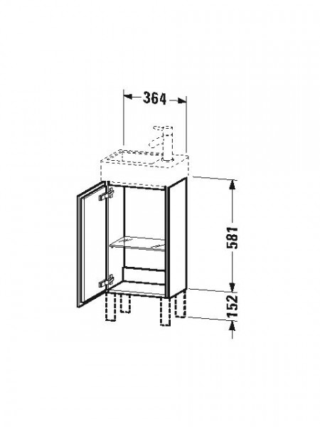 Duravit Wastafelmeubels L-Cube voor 072438 Staand 582x364x241mm