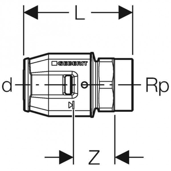 Geberit Montage met IG Rg d20-Rp3/4 PushFit (651542001)