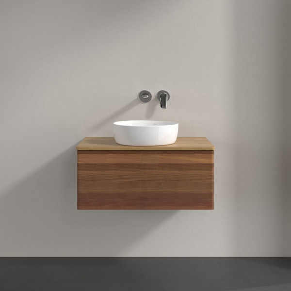 Wastafelmeubel Voor Opzet Waskom Villeroy en Boch Antao 800x360x500mm Warm Walnut/Honey Oak