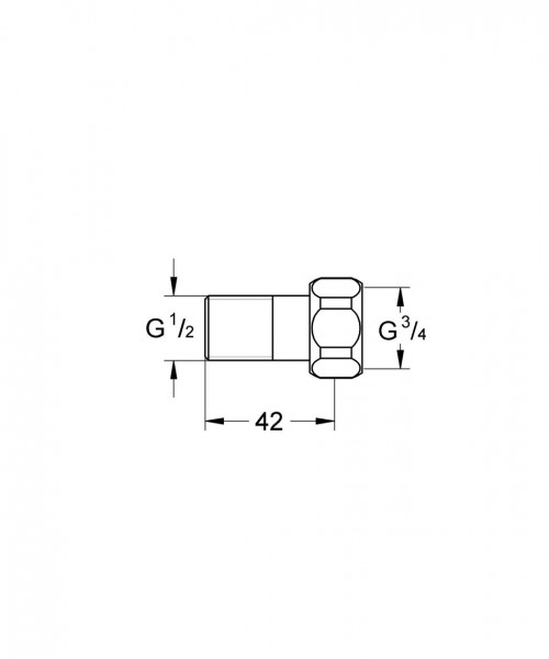 Grohe Snelkoppeling Universeel Rechte koppeling 3/4"x1/2" 12422000