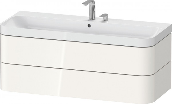 Ensemble Meuble Salle De Bain Duravit Happy D.2 Plus Lavabo 2 trous, meuble c-shaped 2 tiroirs 1175mm Blanc brillant HP4349E22220000