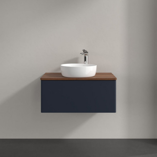 Wastafelmeubel Voor Opzet Waskom Villeroy en Boch Antao 800x360x500mm Midnight Blue Matt Lacquer/...