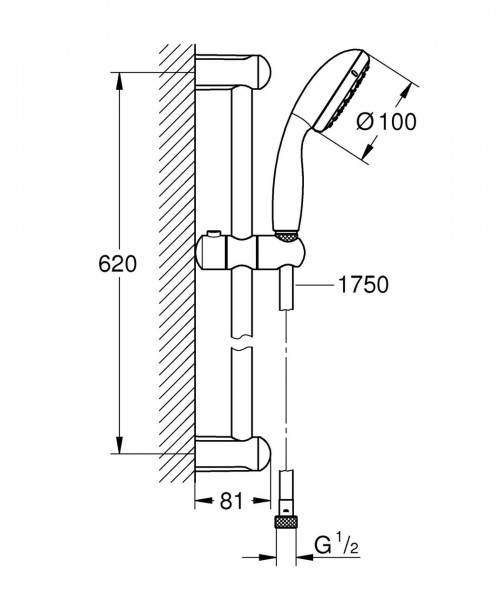 Grohe Doucheset Tempesta 100 1 straal 27853001