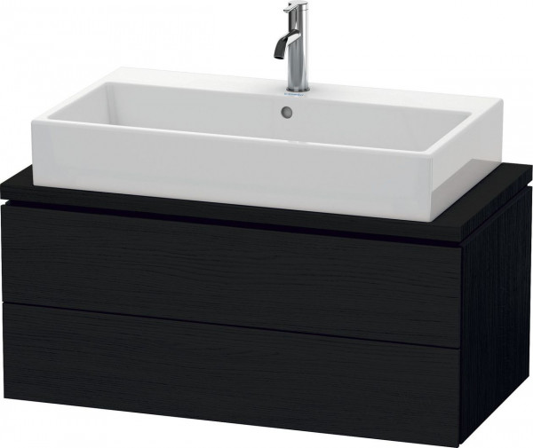 Meuble Pour Vasque à Poser Duravit L-Cube Compact, 2 tiroirs, sans plan de toilette 920mm Chêne Noir Mat LC580801616