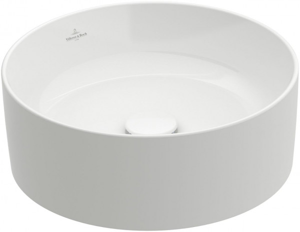 Villeroy & Boch Collaro opzetwastafel rond Ø40cm zonder overloop zonder kraangat ceramic+ wit 4A1840R1