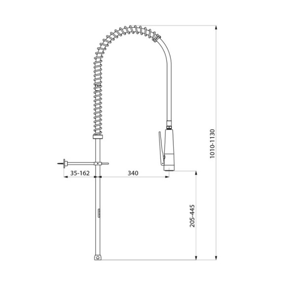 Keukenkraan Met Handdouche Delabie 1000mm Wit