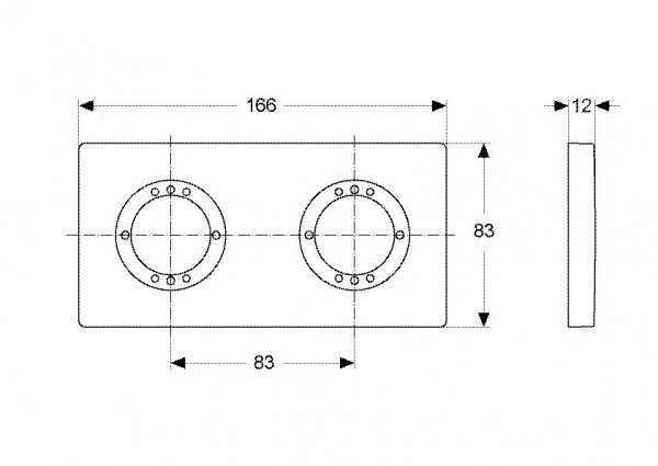 Ideal Standard Archimodule 2-gats rozet 83x166mm A1505AA