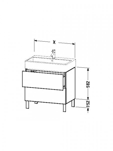 Duravit Wastafelmeubels L-Cube Staand 582x459mm