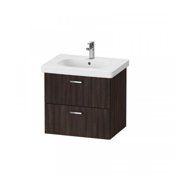 Duravit XBase Wastafelonderkast 60x45.8x56cm Standaard greep met softclose spaanplaat Kastanje Mat XB618905353