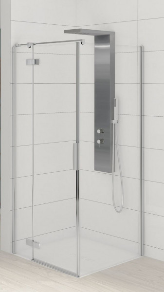 Kinedo Porte de douche pivotante KINESTYLE P pour installation en angle, charnières à gauche 1000mm Verre Transparent