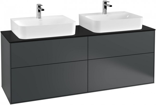 Meuble Double Vasque Villeroy et Boch Finion Midnight Blue/Glass Black F18200HG