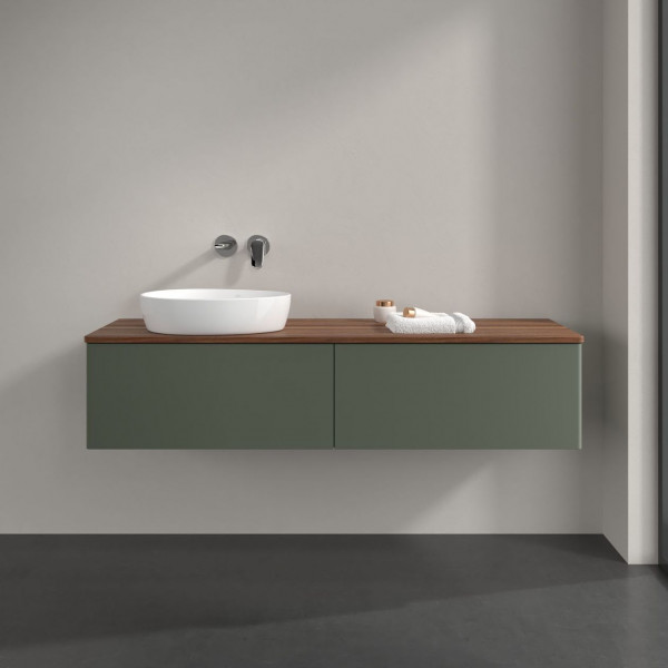 Wastafelmeubel Voor Opzet Waskom Villeroy en Boch Antao 1600x360x500mm Leaf Green Matt Lacquer/Wa...