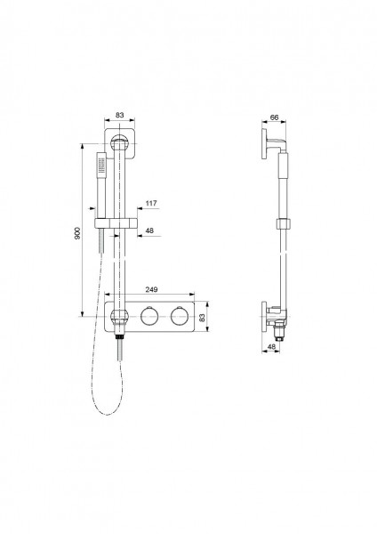 Doucheset Ideal Standard Archimodule met glijstang en handdouche