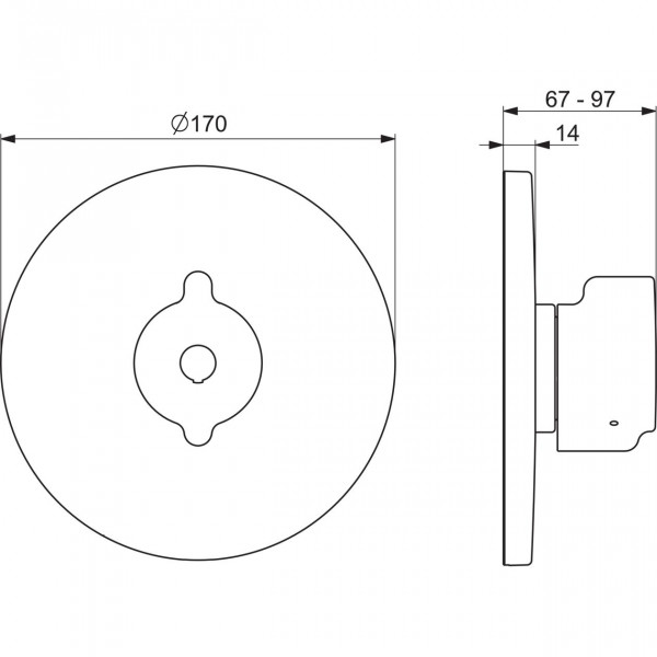 Thermostatische Douchemengkraan Hansa CLINICA Rond, Inbouw Chroom