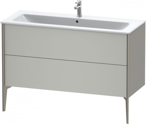 Meuble Pour Lavabo Encastrable Duravit XViu 2 tiroirs, pour lav. ME 1210mm Gris béton mat/Champagne XV44840B107